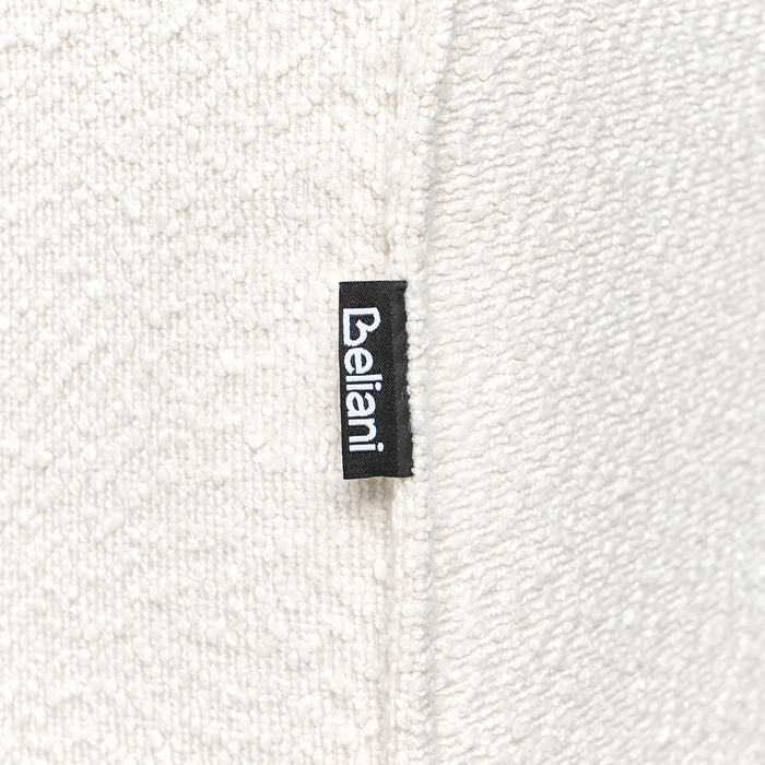 Pouf imbottito in bouclé bianco sporco rettangolare stile moderno minimalista