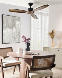 Ventilatore da soffitto in legno massiccio marrone Telecomando 5 opzioni di velocità Soggiorno rustico tradizionale Camera da letto