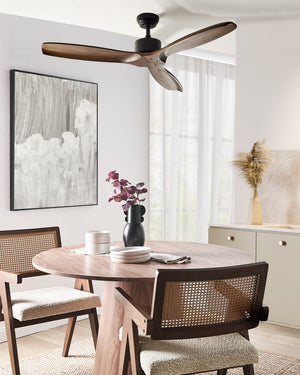 Ventilatore da soffitto in legno massiccio marrone Telecomando 5 opzioni di velocità Soggiorno rustico tradizionale Camera da letto