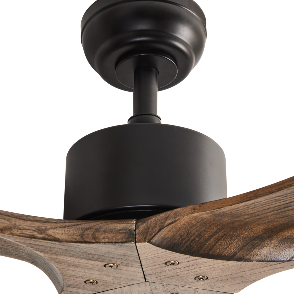 Ventilatore da soffitto in legno massiccio marrone Telecomando 5 opzioni di velocità Soggiorno rustico tradizionale Camera da letto