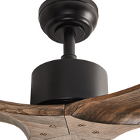 Ventilatore da soffitto in legno massiccio marrone Telecomando 5 opzioni di velocità Soggiorno rustico tradizionale Camera da letto