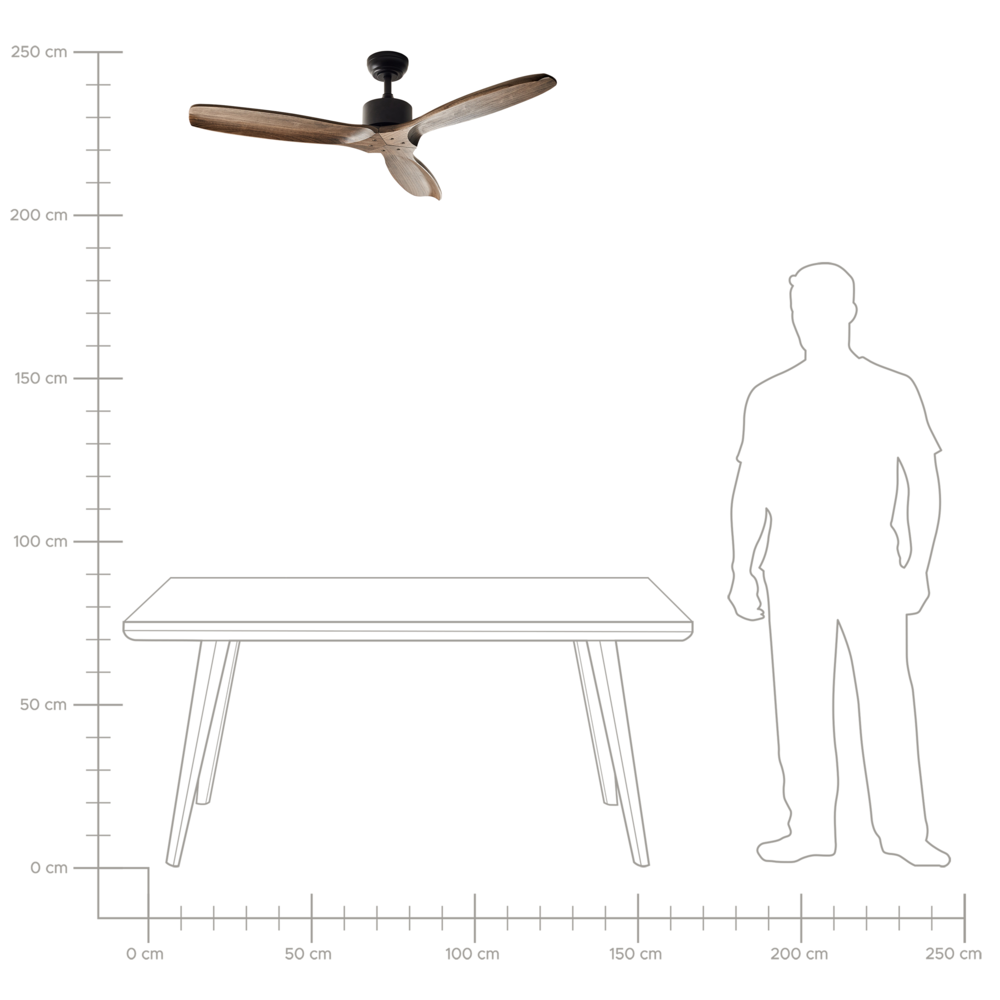 Ventilatore da soffitto in legno massiccio marrone Telecomando 5 opzioni di velocità Soggiorno rustico tradizionale Camera da letto