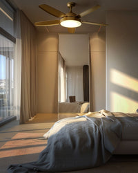 Ventilatore da soffitto con Telecomando 5 opzioni di velocità Ottone stile rustico soggiorno