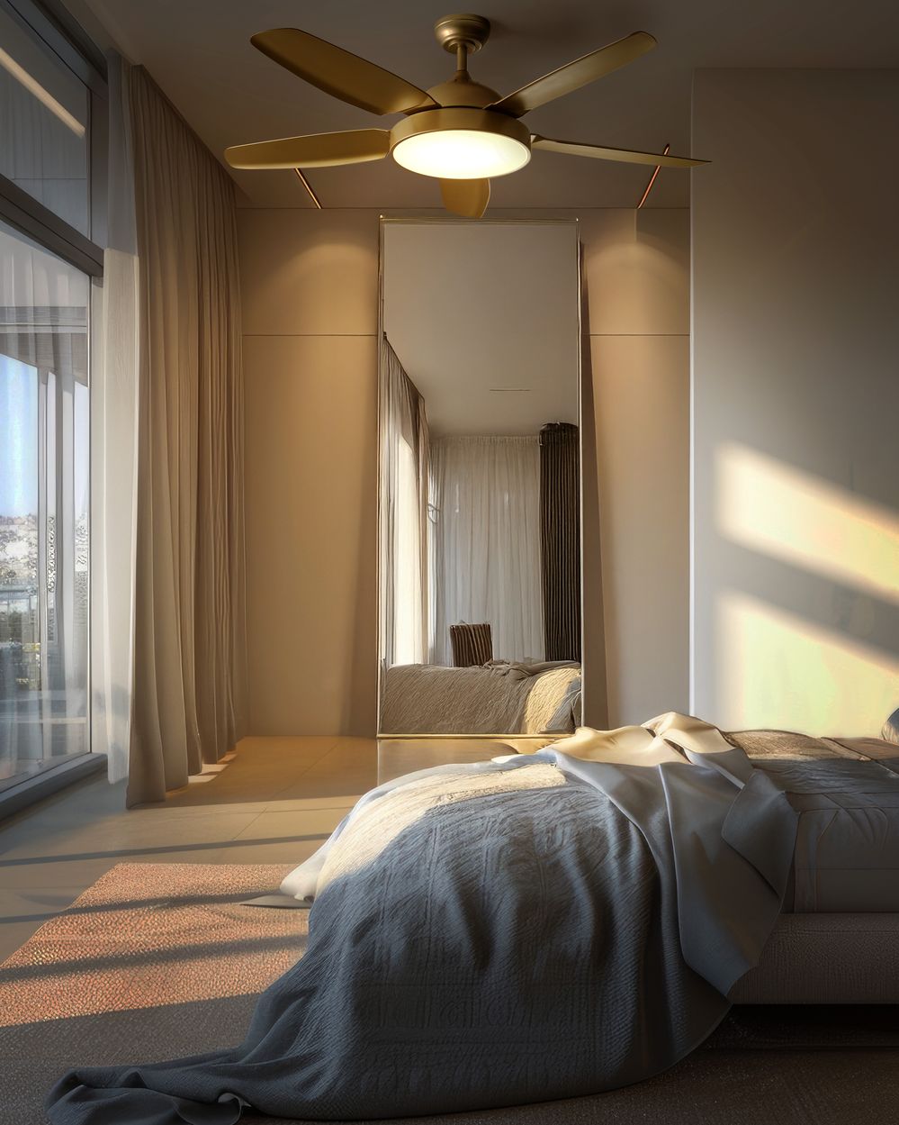 Ventilatore da soffitto con Telecomando 5 opzioni di velocità Ottone stile rustico soggiorno