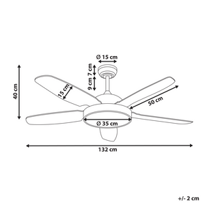 Ventilatore da soffitto con Telecomando 5 opzioni di velocità Ottone stile rustico soggiorno