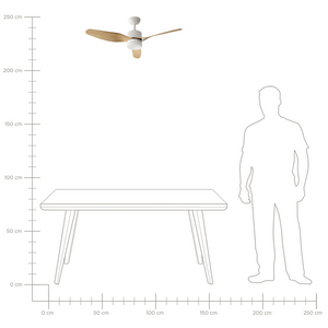 Lampadario con Ventilatore Radiocomandato marrone chiaro 3 velocità timer regolazione della luce