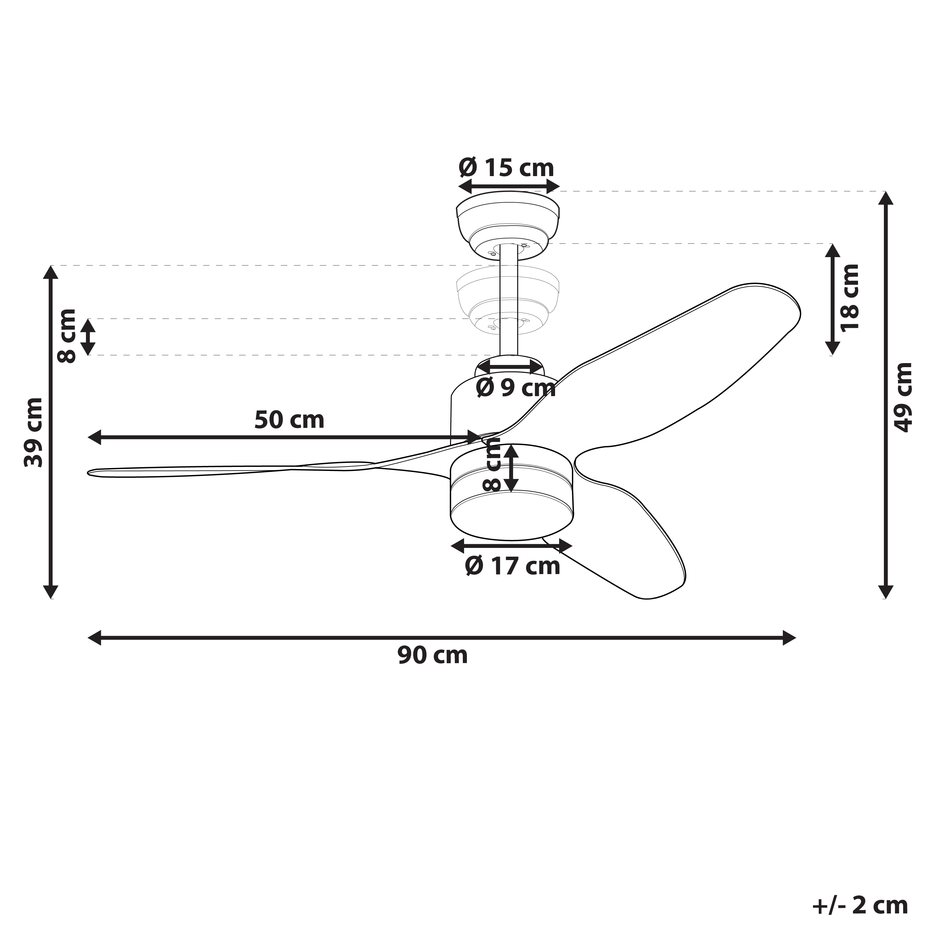 Lampadario con Ventilatore Radiocomandato marrone chiaro 3 velocità timer regolazione della luce
