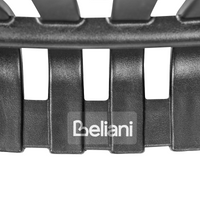 Set di 4 sedie da pranzo in plastica per interni e per esterni senza braccioli impilabili Nero stile minimalista