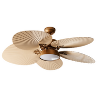 Lampadario con Ventilatore Radiocomandato Oro 3 Velocità Interruttore Timer Regolazione Luce Glam