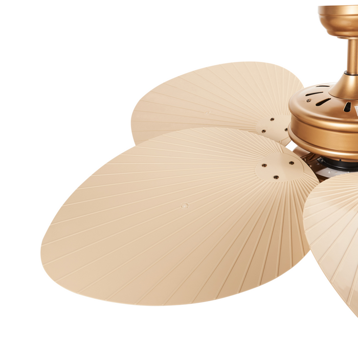 Lampadario con Ventilatore Radiocomandato Oro 3 Velocità Interruttore Timer Regolazione Luce Glam