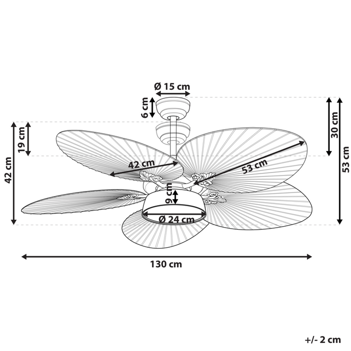 Lampadario con Ventilatore Radiocomandato Oro 3 Velocità Interruttore Timer Regolazione Luce Glam