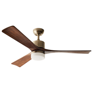 Lampadario con Ventilatore Radiocomandato Ottone Con Telecomando 3 Velocità Luce Timer Stile Moderno