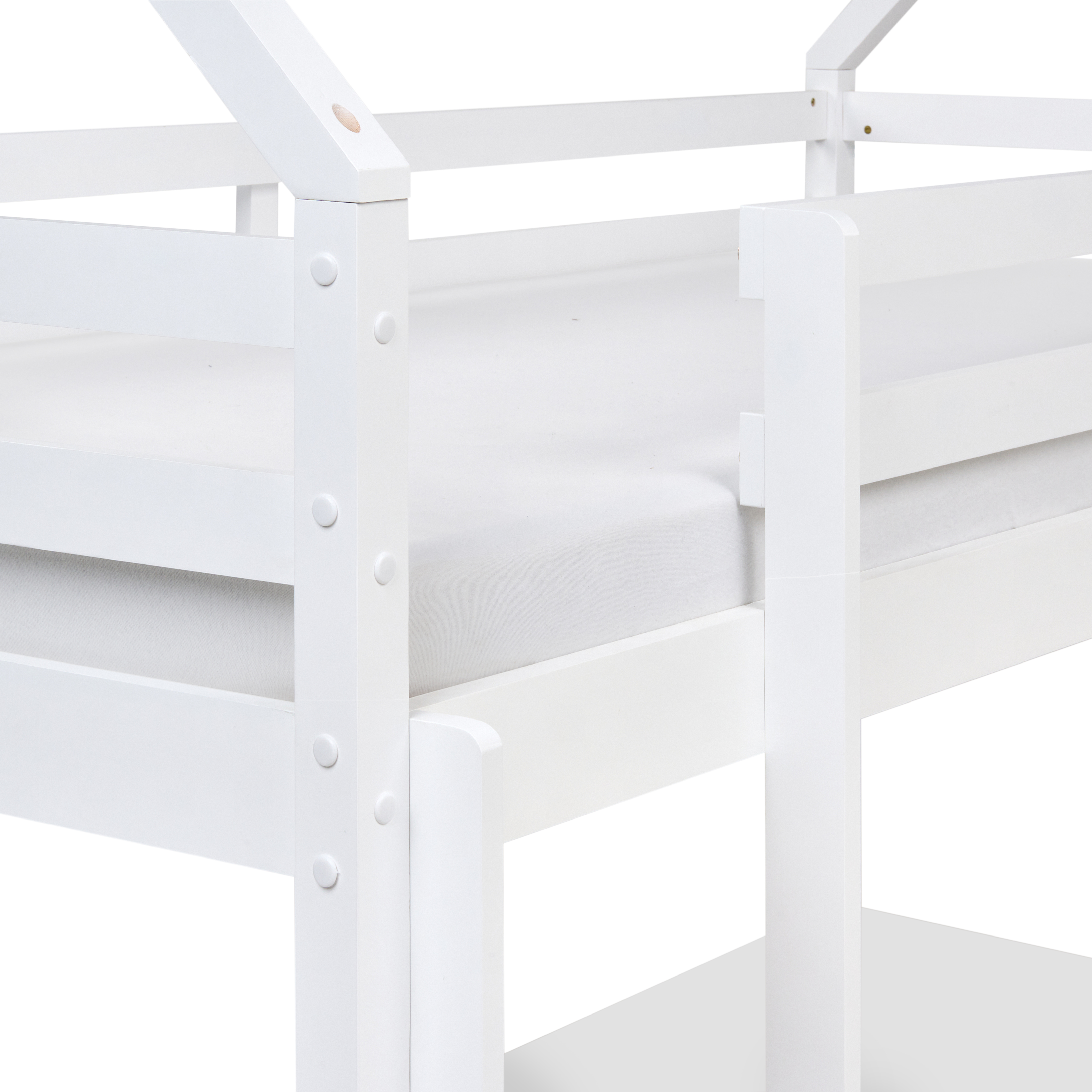 Letto a castello in legno di pino con cassetti bianchi e rosa 90 x 200 cm cameretta bambini