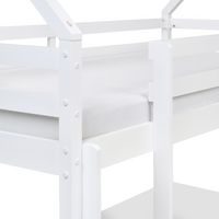 Letto a castello in legno di pino con cassetti bianchi e rosa 90 x 200 cm cameretta bambini