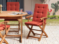 Set di 2 cuscini per sedute e schienale da esterno con lacci rosso stile elegante giardino