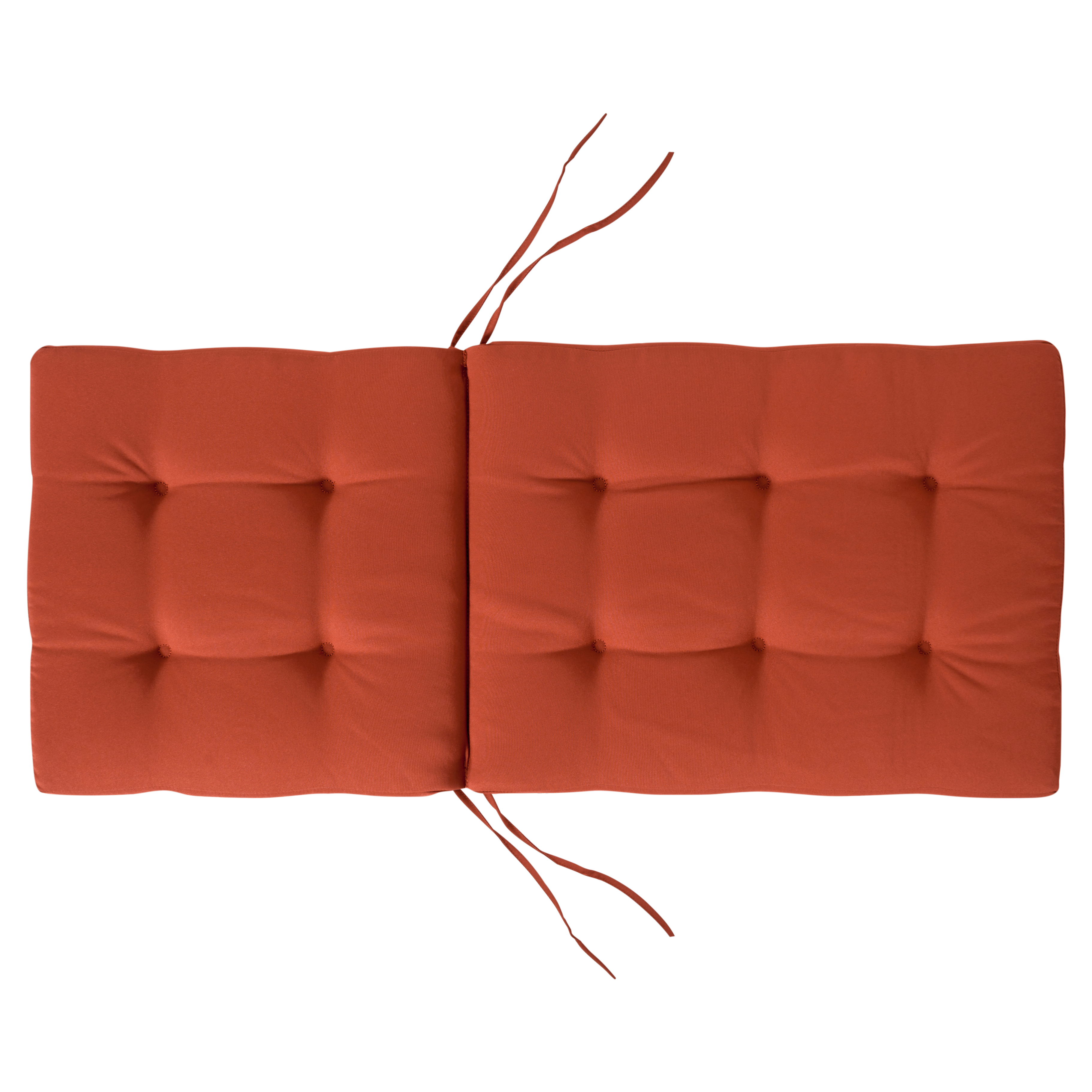 Set di 2 cuscini per sedute e schienale da esterno con lacci rosso stile elegante giardino