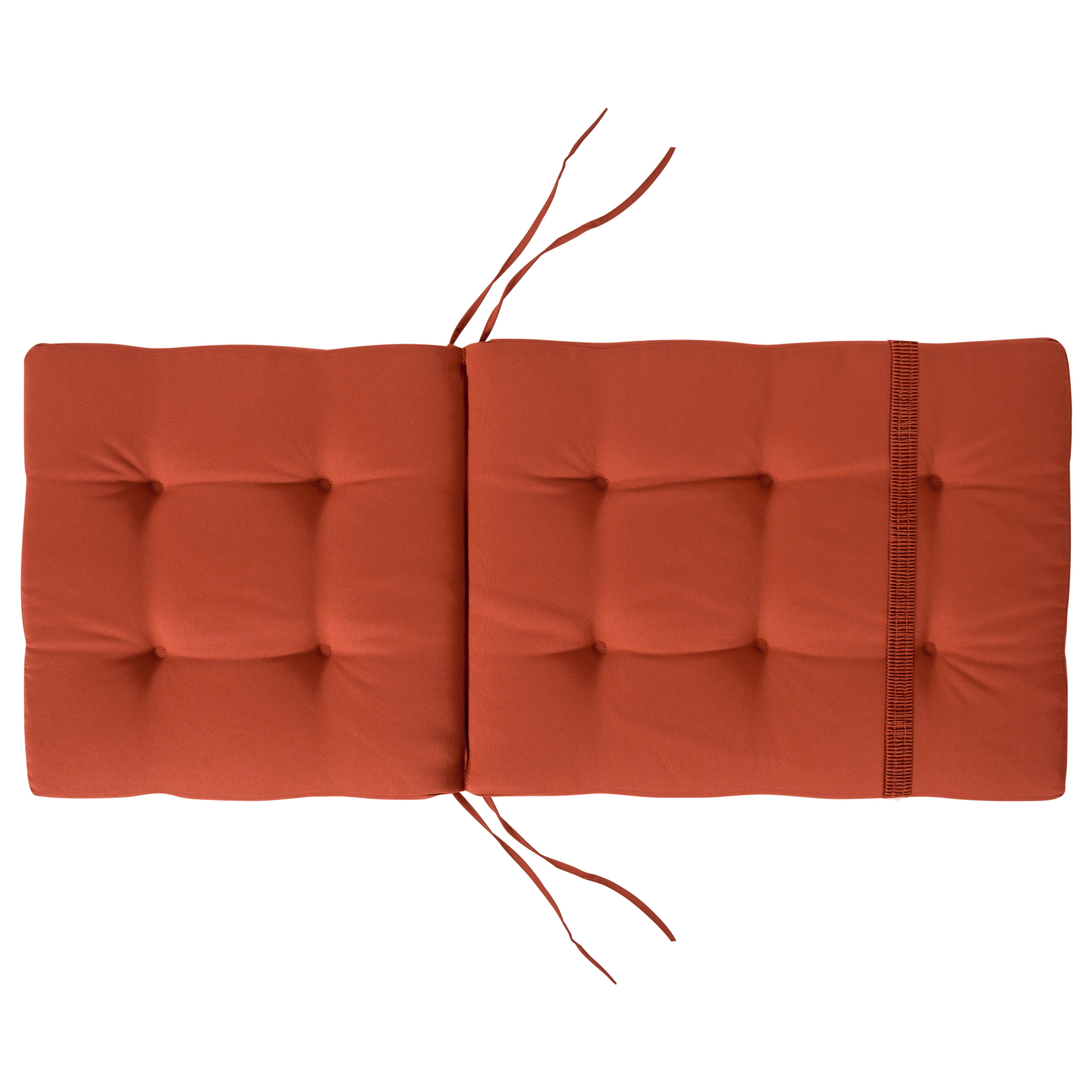 Set di 2 cuscini per sedute e schienale da esterno con lacci rosso stile elegante giardino