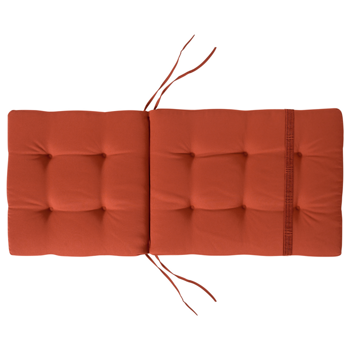 Set di 2 cuscini per sedute e schienale da esterno con lacci rosso stile elegante giardino