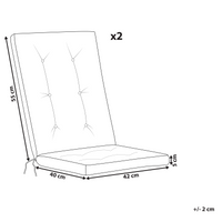 Set di 2 cuscini per sedute e schienale da esterno con lacci rosso stile elegante giardino