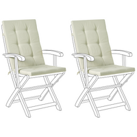 Set di 2 cuscini per sedute e schienale da esterno con lacci verde chiaro stile elegante giardino