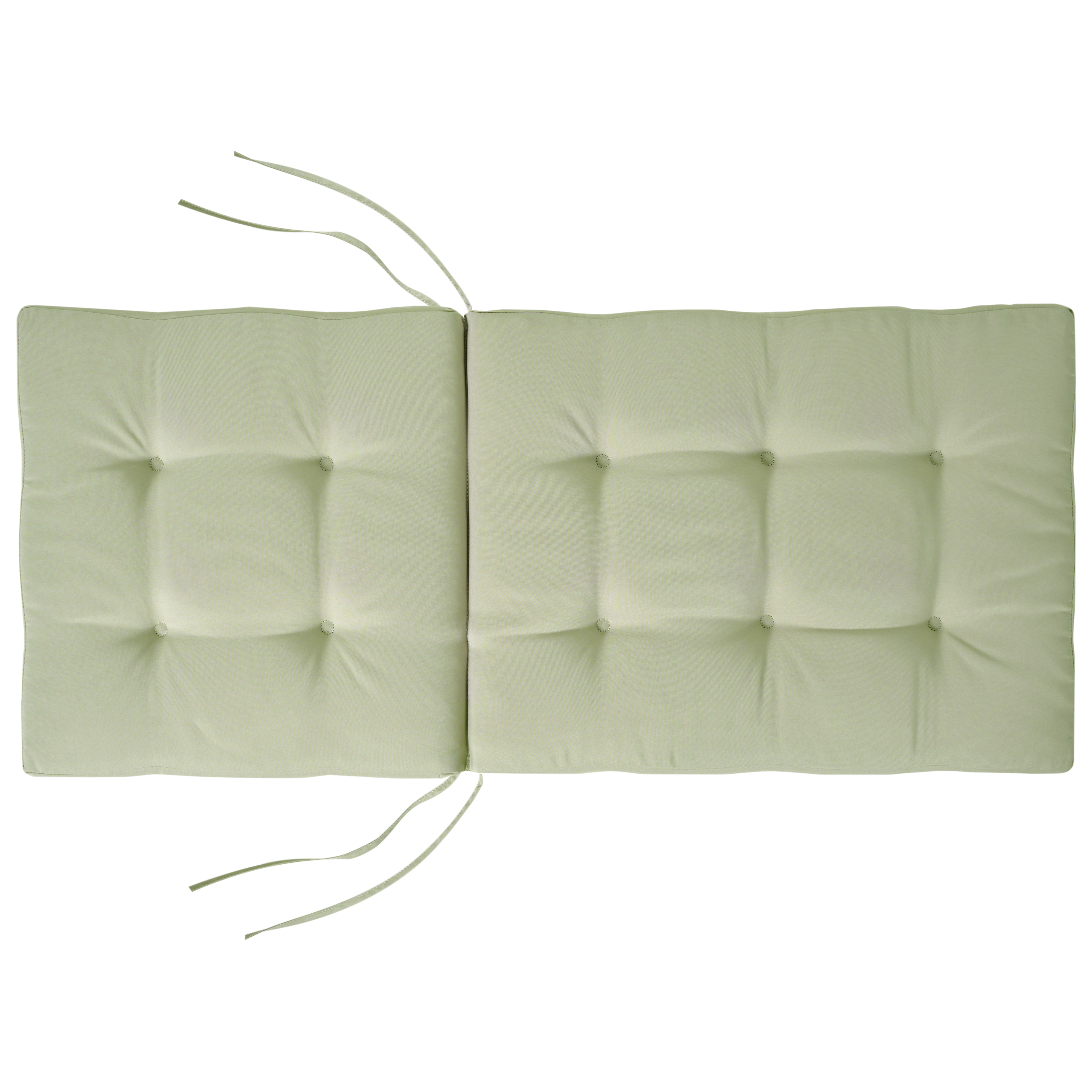 Set di 2 cuscini per sedute e schienale da esterno con lacci verde chiaro stile elegante giardino