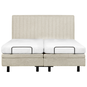 Letto Tessuto Beige chiaro Elettrico Regolabile con Telecomando 180 x 200 cm