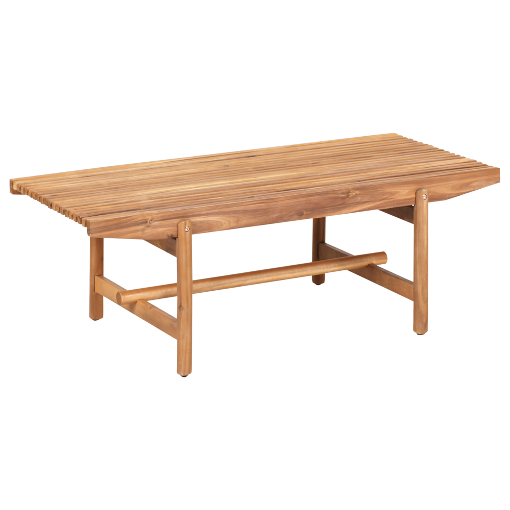 Panchina da giardino in legno di acacia chiaro 135 cm con cuscini bianco sporco Design rustico per esterni Patio Balcone