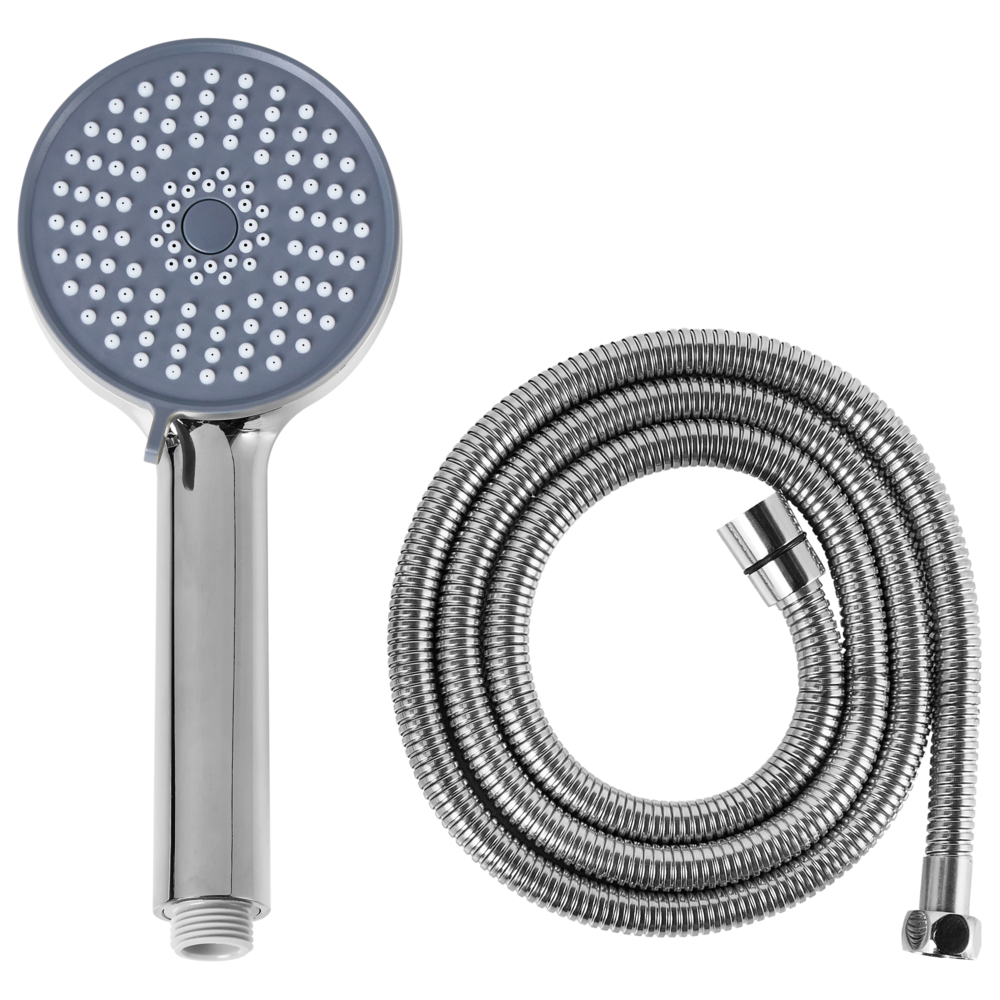 Soffione doccia con tubo flessibile in metallo argentato 3 modalità di spruzzo Moderno