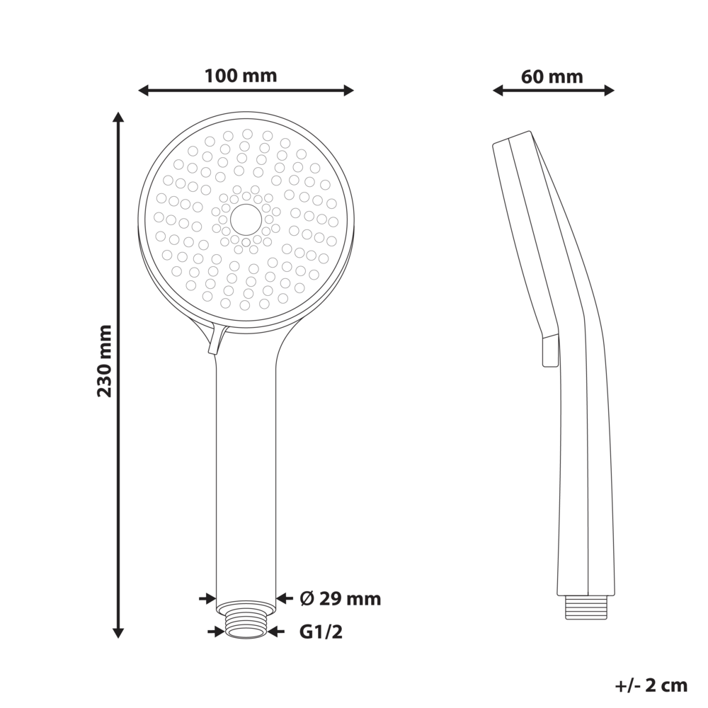 Soffione doccia con tubo flessibile in metallo argentato 3 modalità di spruzzo Moderno
