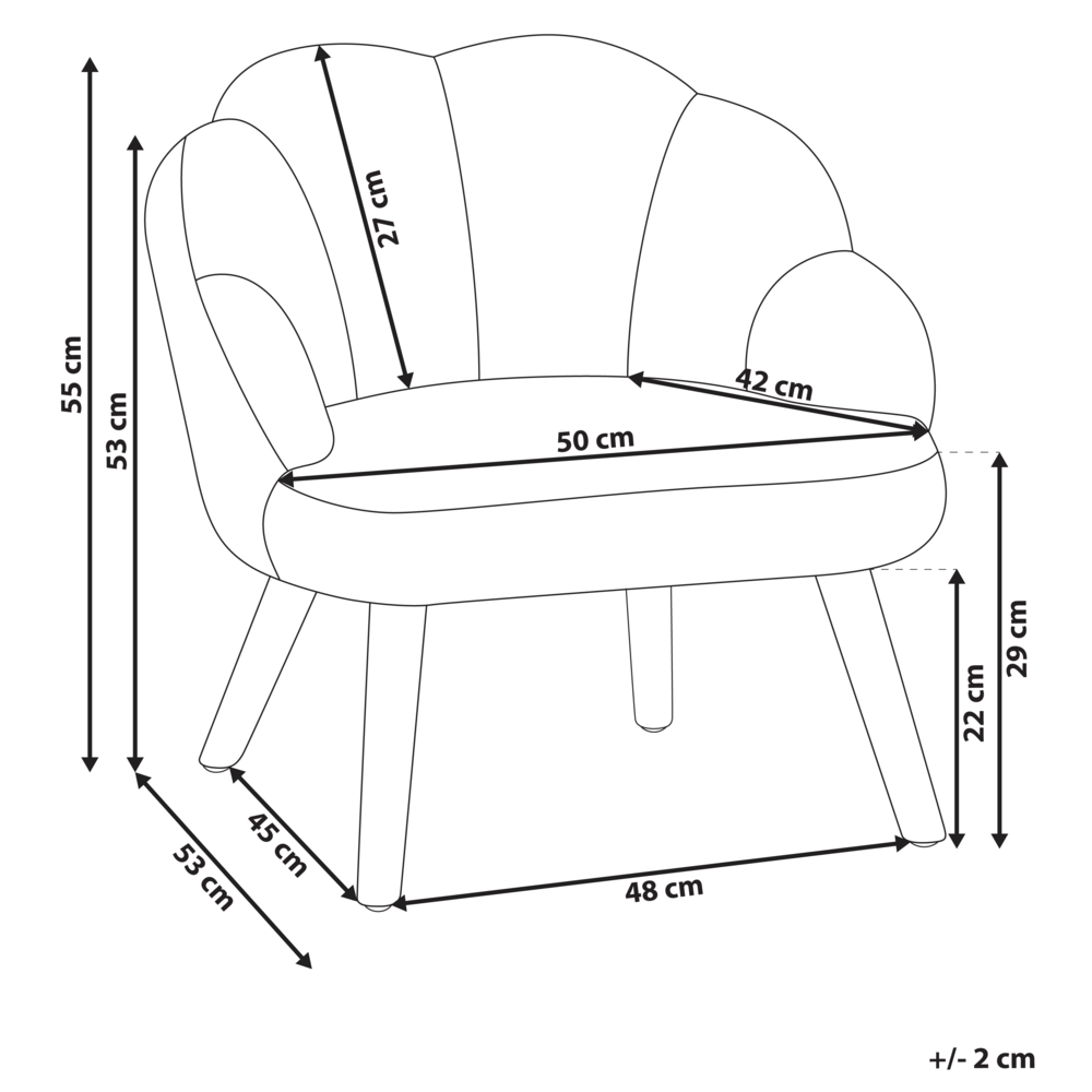 Poltrona per bambini con gambe in legno Rosa pastello cemeretta