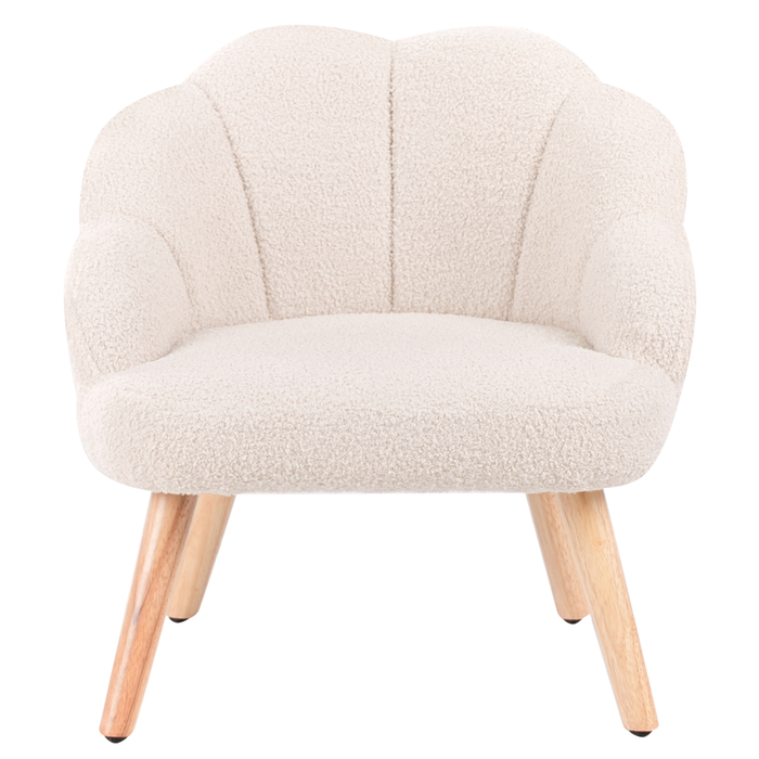 Poltrona per bambini con gambe in legno Rosa pastello cemeretta