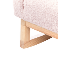 Sedia a dondolo per bambini Boucle in legno per bambini rosa pastello cameretta