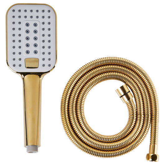 Soffione doccia con tubo flessibile in metallo oro 4 modalità di spruzzo Moderno