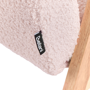 Poltrona per bambini con gambe in legno Rosa pastello cemeretta