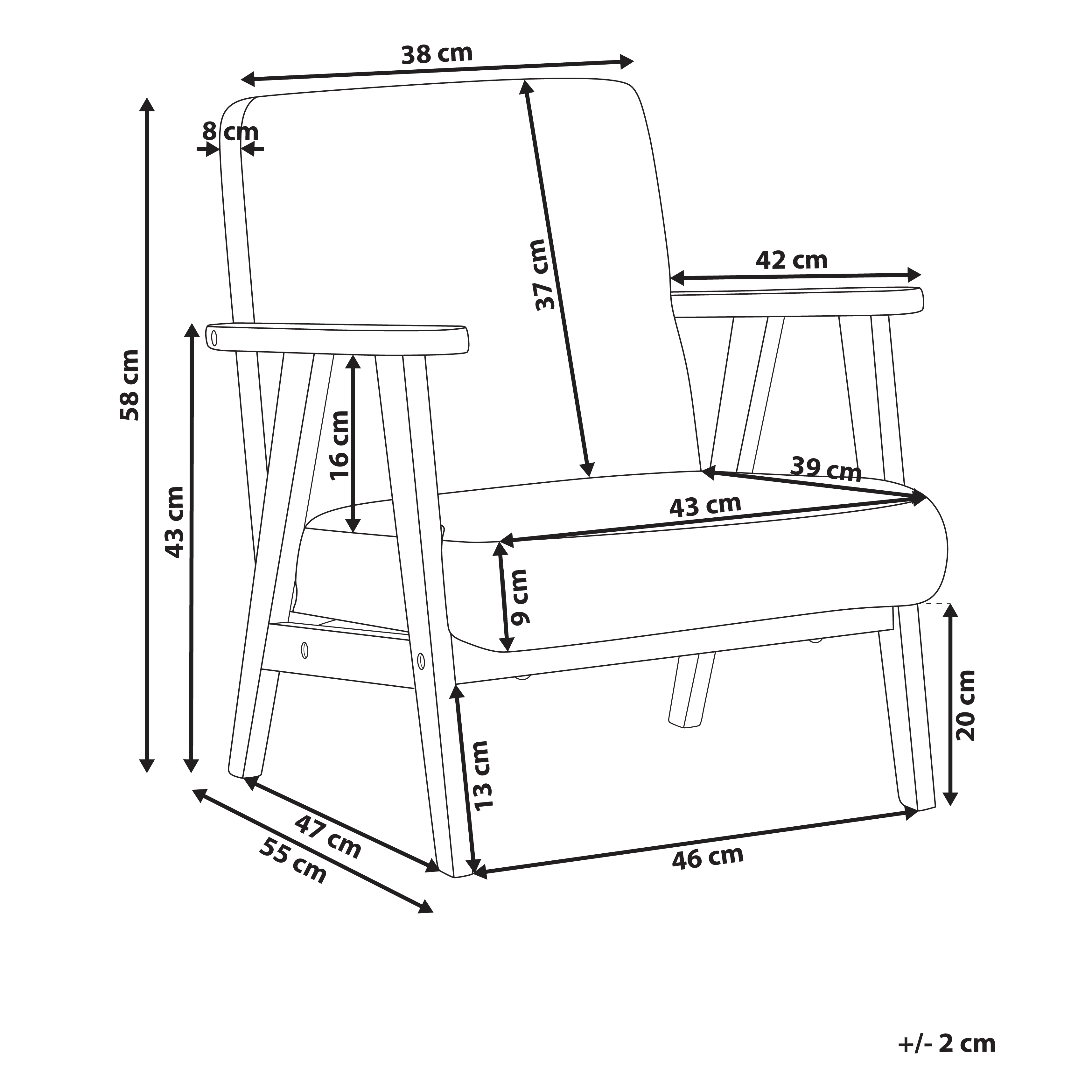 Poltrona per bambini con gambe in legno Rosa pastello cemeretta