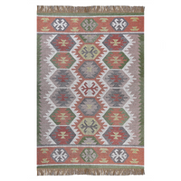 Tappeto a strisce multicolore in stile indiano 160 x 230 cm camera da letto soggiorno