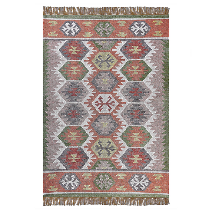 Tappeto a strisce multicolore in stile indiano 160 x 230 cm camera da letto soggiorno