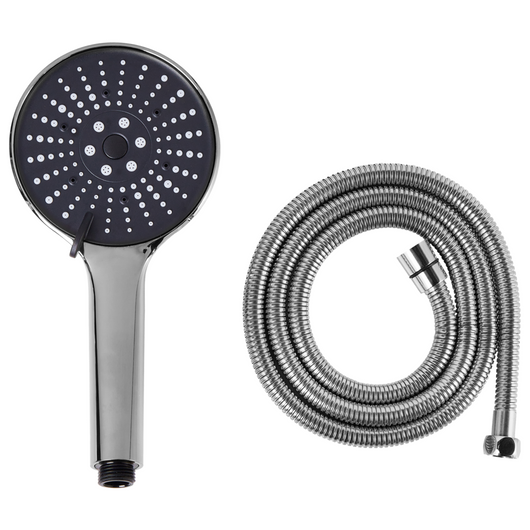 Soffione doccia con tubo flessibile 6 modalità di getto in metallo argento classico moderno
