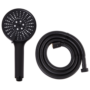 Soffione doccia con tubo flessibile 6 modalità di getto in metallo nero classico moderno