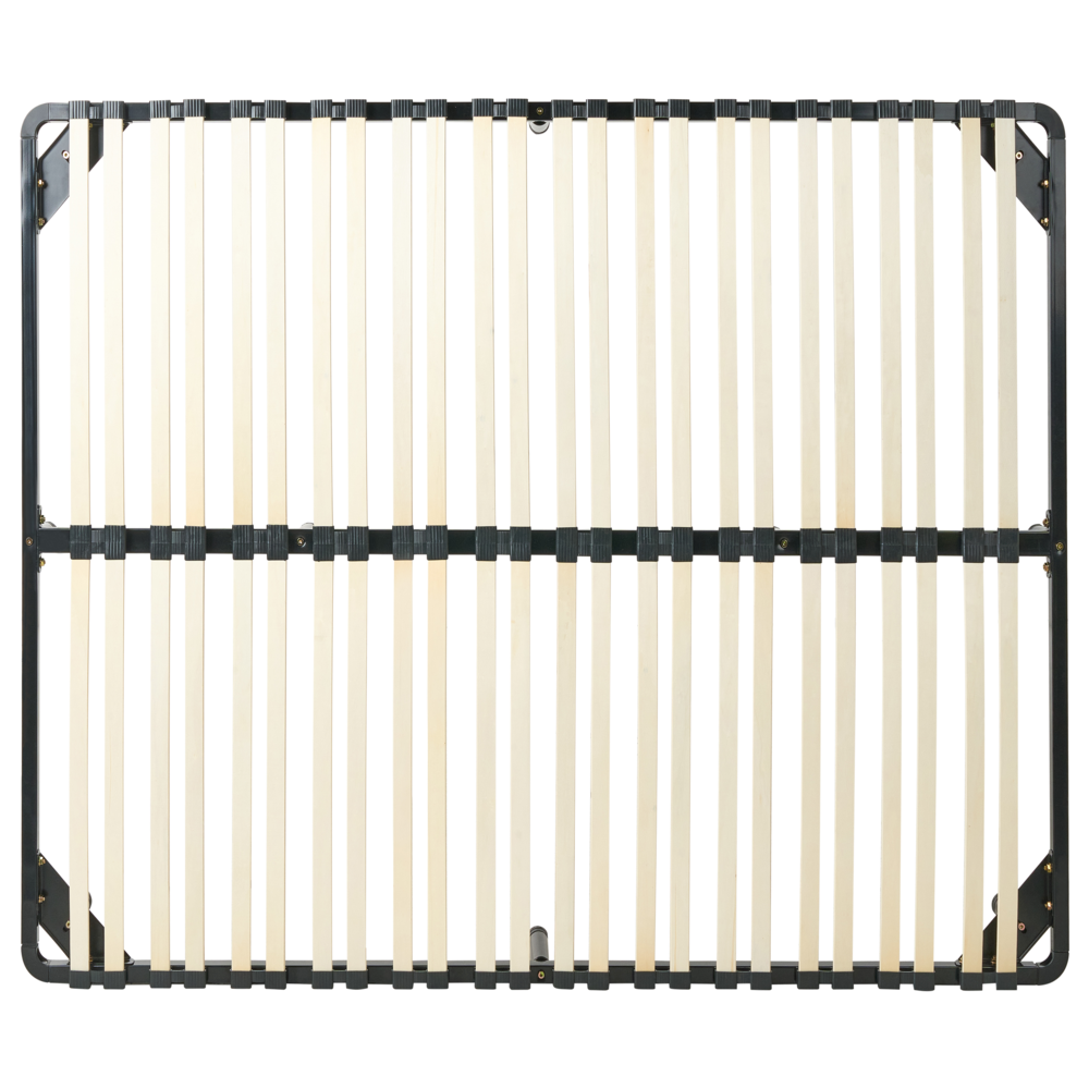 Rete a doghe 180 x 200 cm doghe in legno struttura in acciaio Nero con gambe doghe in legno