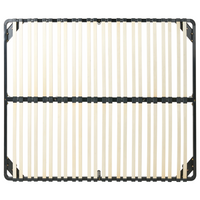 Rete a doghe 180 x 200 cm doghe in legno struttura in acciaio Nero con gambe doghe in legno