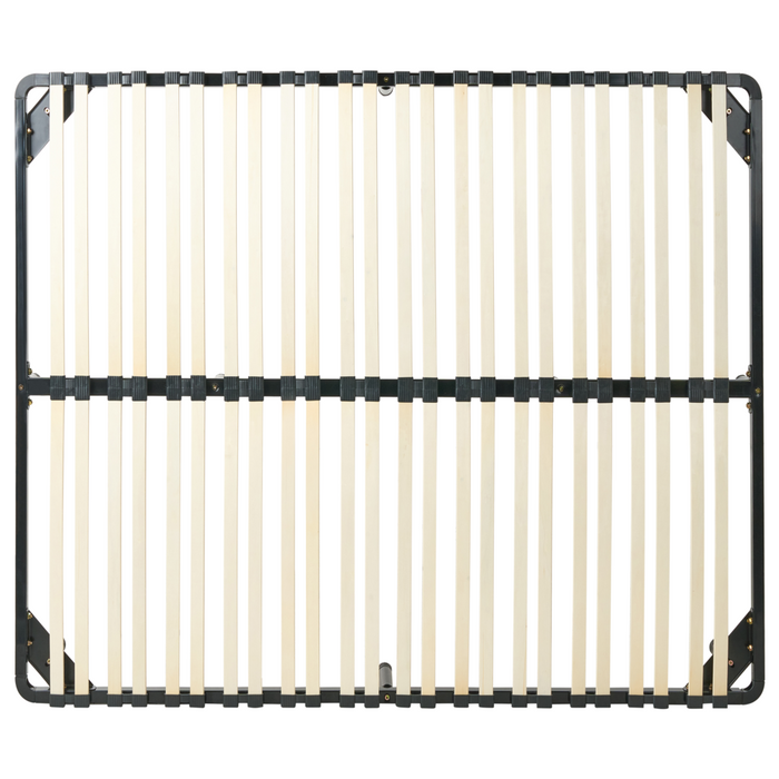 Rete a doghe 180 x 200 cm doghe in legno struttura in acciaio Nero con gambe doghe in legno