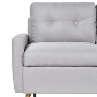 Divano letto angolare in tessuto grigio chiaro 4 posti contenitore a forma di L Orientamento a versione sinistra