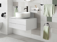 Set di 6 accessori da bagno in alluminio nero con bicchiere e portasapone Accessori da bagno in stile moderno