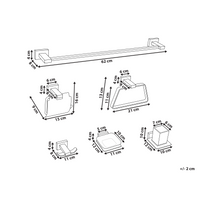 Set di 6 accessori da bagno in alluminio nero con bicchiere e portasapone Accessori da bagno in stile moderno