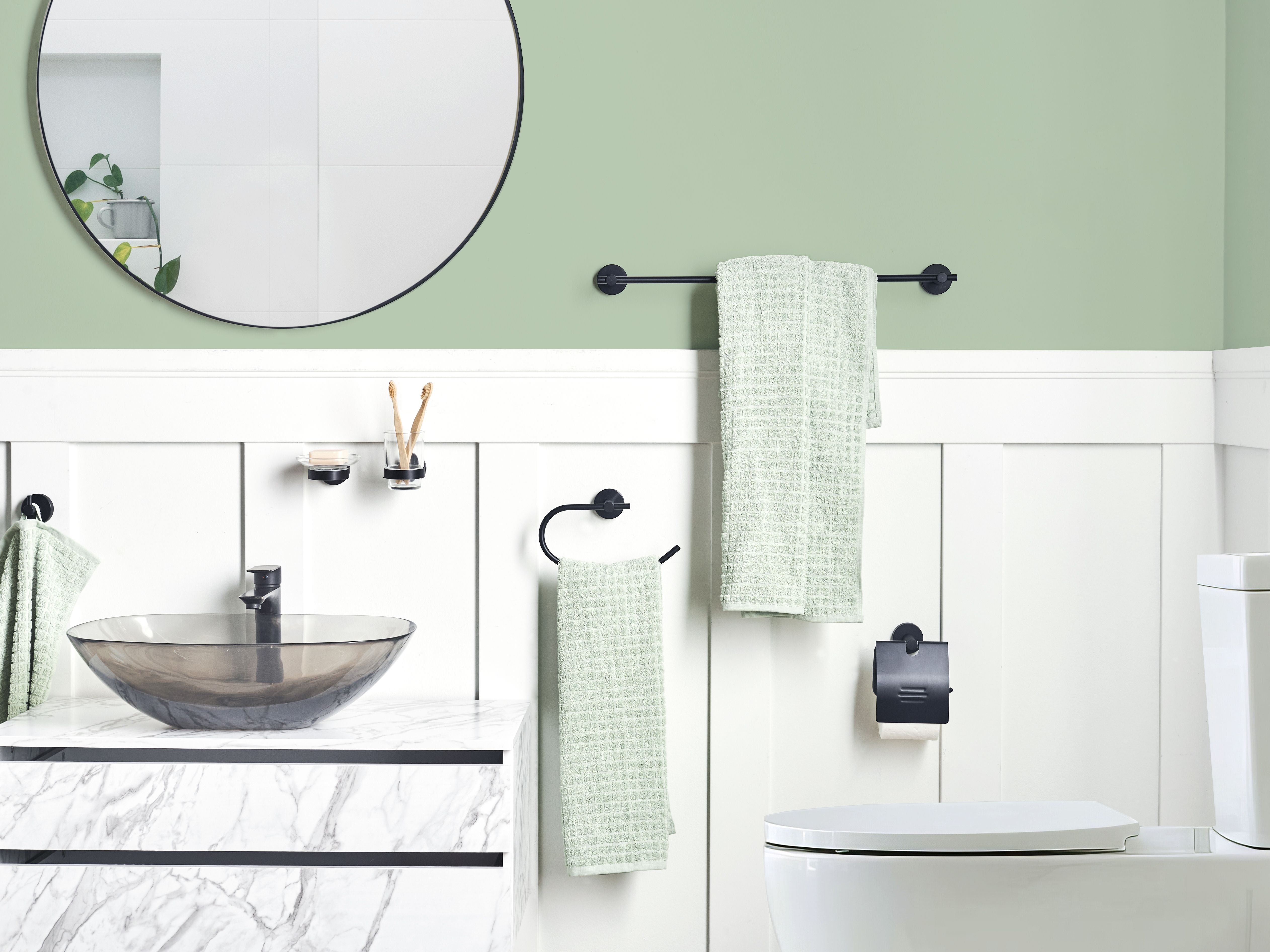 Set di 6 accessori da bagno in alluminio nero opaco con bicchiere e portasapone inclusi Accessori da bagno moderni