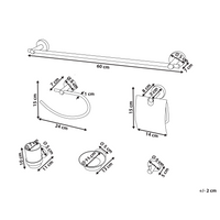 Set di 6 accessori da bagno in alluminio nero opaco con bicchiere e portasapone inclusi Accessori da bagno moderni