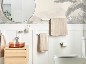 Set di 6 Accessori da bagno in alluminio argento con bicchiere e portasapone minimalisti