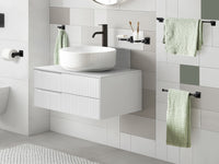 Set di 6 accessori per il bagno in alluminio nero con bicchiere e portasapone inclusi Accessori per il bagno in stile moderno chic