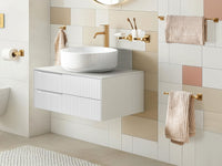 Set di 6 accessori per il bagno in alluminio oro con bicchiere e portasapone inclusi Accessori per il bagno in stile moderno chic
